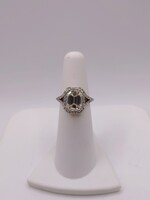  SIZE 4.5 18KT WHITE GOLD ~3.03 CARAT EMERALD CUT DIAMOND WITH ACCENTS RING