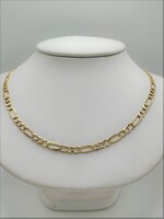  10KT YELLOW GOLD 21" DIAMOND CUT FIGARO LINK CHAIN