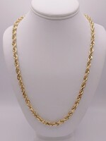  14KT YELLOW GOLD 24.5" ROPE LINK CHAIN