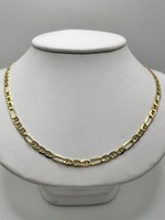  14KT YELLOW GOLD 20" ANCHOR FIGARO LINK CHAIN