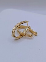  14KT YELLOW GOLD OVAL NUGGET HOOP EARRINGS