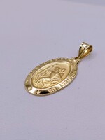  14KT YELLOW GOLD ST. CHRISTOPHER OVAL PENDANT