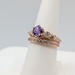 SIZE 8 14KT ROSE GOLD ~1.2 CARAT PINK SAPPHIRE WITH DIAMOND ACCENTS RING SET