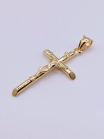  18KT YELLOW GOLD RELIGIOUS CROSS PENDANT