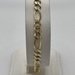  10KT TWO TONE GOLD 10" DIAMOND CUT FIGARO LINK BRACELET