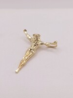  14KT YELLOW GOLD RELIGIOUS CROSS SLIDER PENDANT