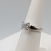  SIZE 6.5 14KT WHITE GOLD SQUARE MODIFIED BRILLIANT CUT DIAMOND SOLITAIRE RING
