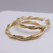  14KT YELLOW GOLD TWISTED DOUBLE TUBE LARGE HOOP EARRINGS