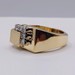  SIZE 12 14KT YELLOW GOLD ~.20 TOTAL CARAT WT. DIAMOND ACCENT TRI-LEVEL TOP RING