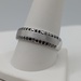 Size 11 14kt White Gold Round Black Diamond Edged Ring