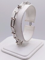  18KT WHITE GOLD 7" HARDWARE LINK BRACELET