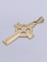  14KT YELLOW GOLD CELTIC CROSS PENDANT 