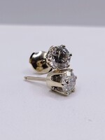  APPX. 1.10tcw ROUND BRILLIANT CUT DIAMOND 14KT WHITE GOLD STUD EARRINGS