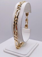  14KT YELLOW GOLD 8.5" FIGARO LINK BRACELET