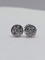  14KT WHITE GOLD ~.27 TOTAL CARAT WT. ROUND DIAMOND CLUSTER SET STUD EARRINGS