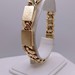  18KT YELLOW GOLD 8" 3-BAR ID STYLE CUBAN LINK BRACELET