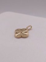  18KT YELLOW GOLD 3/4" RADIANT CLOVER PENDANT