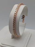  14KT ROSE GOLD ~5 TOTAL CARAT WT. ROUND DIAMOND 7" TENNIS BRACELET
