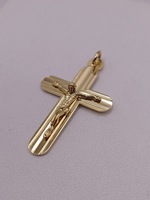  14KT YELLOW GOLD RELIGIOUS CROSS 1 3/4" PENDANT