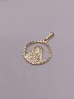  14KT YELLOW GOLD CUT OUT RELIGIOUS FIGURE 3/4" MEDALLION PENDANT