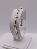  14KT WHITE GOLD ~1 TOTAL CARAT WT. DIAMOND STATION 7" LINK BRACELET