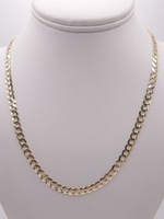  14KT YELLOW GOLD 26" BEVELED CURB LINK CHAIN