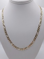  14KT YELLOW GOLD 24" FIGARO LINK CHAIN