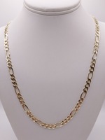  14KT YELLOW GOLD 26" FIGARO LINK CHAIN