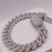 14KT WHITE GOLD ~17.5 TOTAL CARAT WT. DIAMOND PAVE 8" CUBAN LINK BRACELET