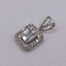  18KT WHITE GOLD ~.50 TOTAL CARAT WT. BAGUETTE & ROUND DIAMOND PENDANT