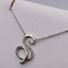  18KT WHITE GOLD ~.20 TOTAL CARAT WT. ROUND DIAMOND ACCENT LETTER "S" NECKLACE