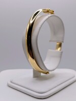  18KT YELLOW GOLD POLISHED FINISH SPRING HINGED BANGLE BRACELET