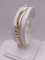  14KT YELLOW GOLD 7" BLANK ID CURB LINK BRACELET