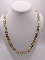 14KT YELLOW GOLD 24" FIGARO LINK CHAIN