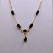  14KT YELLOW GOLD ~.50 TOTAL CARAT WT. DARK BLUE SAPPHIRES ON 16" CHAIN NECKLACE