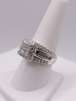  SIZE 8.5 14KT WHITE GOLD ~1.5 TOTAL CARAT WT. MULTI-SHAPE DIAMOND RING