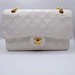 **Secondhand** White Chanel Classic Small Double Flap Bag with dust bag