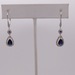  14KT WHITE GOLD ~1.2 TOTAL CARAT WT. BLUE SAPPHIRE W/ DIAMONDS DANGLE EARRINGS