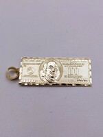  10KT YELLOW GOLD $100 DESIGN DOUBLE-SIDED PENDANT