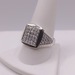  SIZE 10.5 10KT WHITE GOLD ~1 TOTAL CARAT WT. DIAMOND CLUSTER SQUARE TOP RING