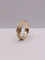  SIZE 9.5 14KT YELLOW GOLD CELTIC BRAID DESIGN COMFORT FIT BAND RING