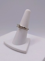  SIZE 7 14KT WHITE GOLD ~.37 TOTAL CARAT WT. PRINCESS DIAMOND SOLITAIRE RING