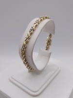  14KT YELLOW GOLD ~1 TOTAL CARAT WT. DIAMOND ACCENT X LINK 7" TENNIS BRACELET