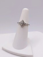  SIZE 5 14KT WHITE GOLD ~1.00 TOTAL CARAT WT. MARQUISE AND ROUND DIAMOND RING