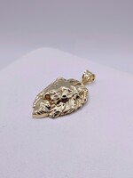  10KT YELLOW GOLD 1.5" LION HEAD PENDANT