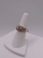  SIZE 7 14KT TWO TONE GOLD ~1.20 TOTAL CARAT WT. DIAMOND RING W/ GUARD RING SET