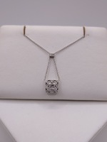  14KT WHITE GOLD ~.40 TOTAL CARAT WEIGHT DIAMOND PENDANT ON CHAIN NECKLACE