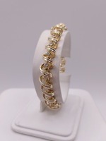  14KT YELLOW GOLD ~1.5 TOTAL CARAT WT. DIAMOND SPIRAL LINK 7" TENNIS BRACELET