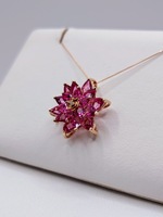 18KT ROSE GOLD ~1 TOTAL CARAT WT. PINK TOURMALINE PENDANT ON CHAIN NECKLACE