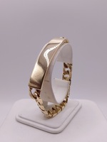  14KT YELLOW GOLD 8" CURB LINK BLANK ID BRACELET